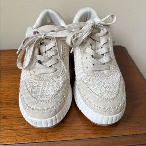 Dolce Vita Womens Knit Sneakers Sandstone Beige Shoes Size 6.5